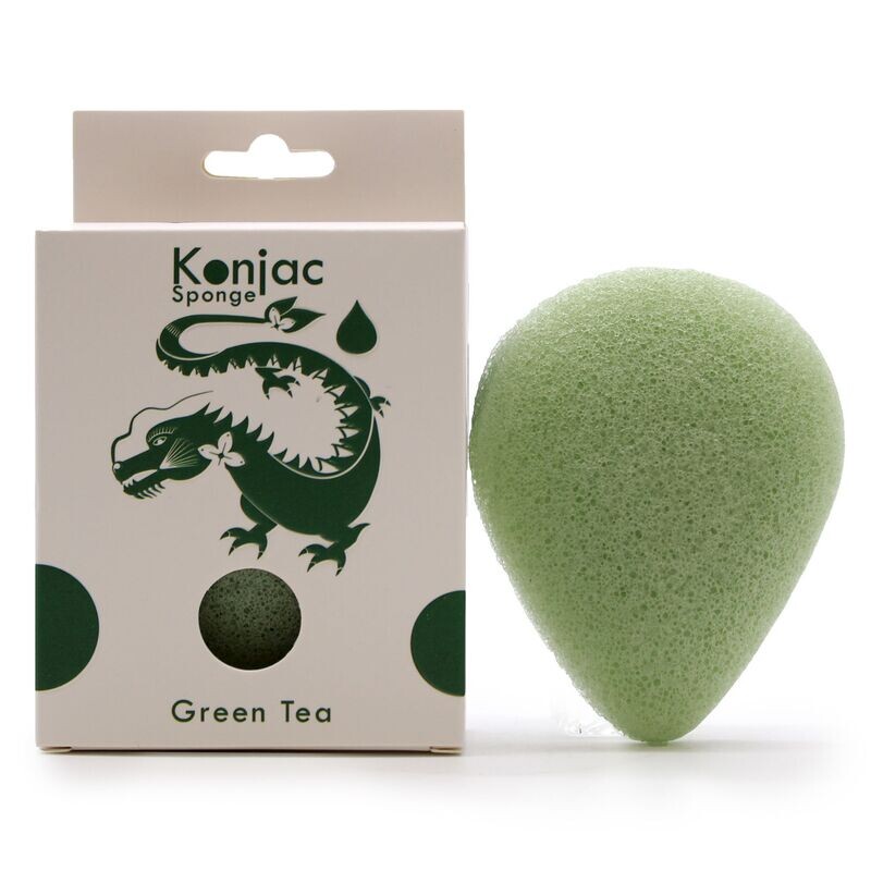 Éponge Konjac Goutte - Thé vert - Protectrice