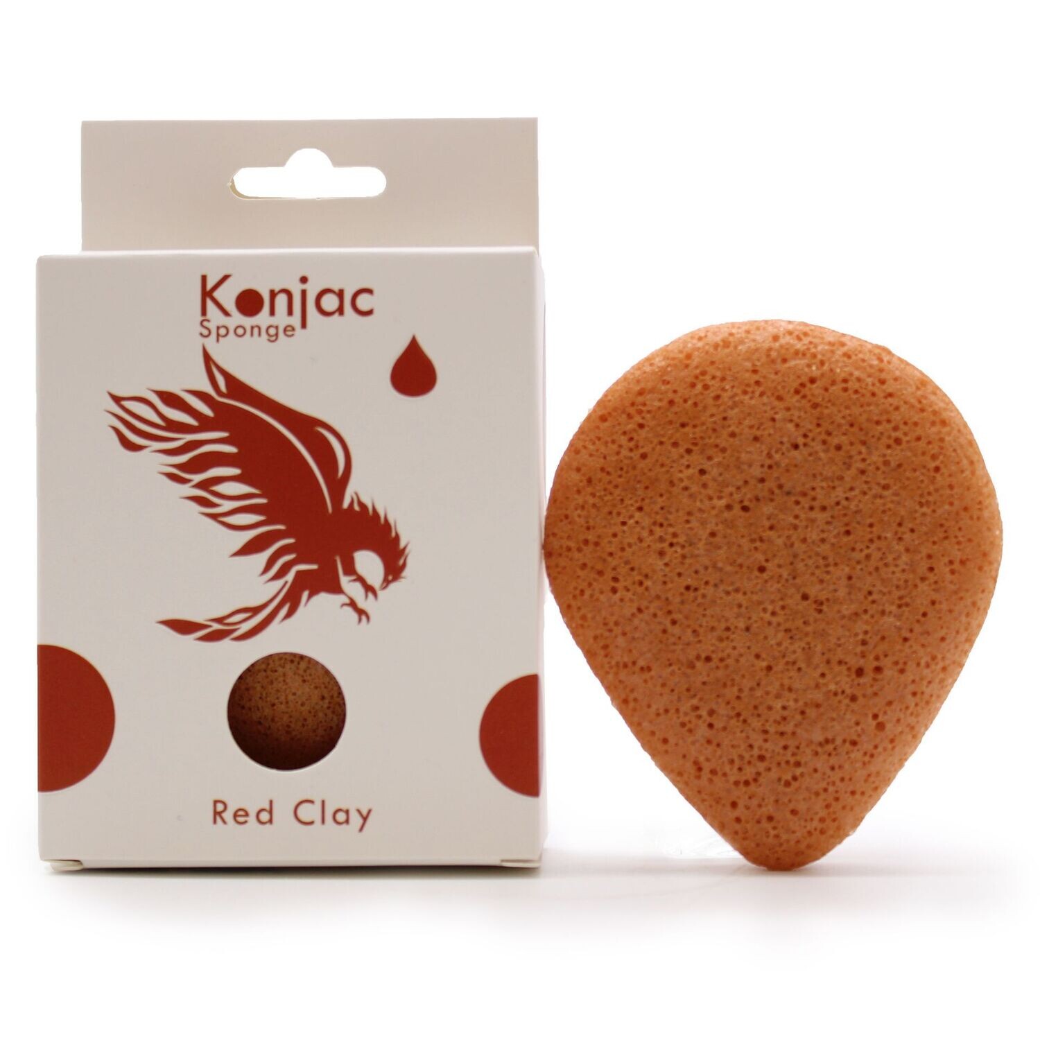 Éponge Konjac Goutte - Argile Rouge - Rajeunissante