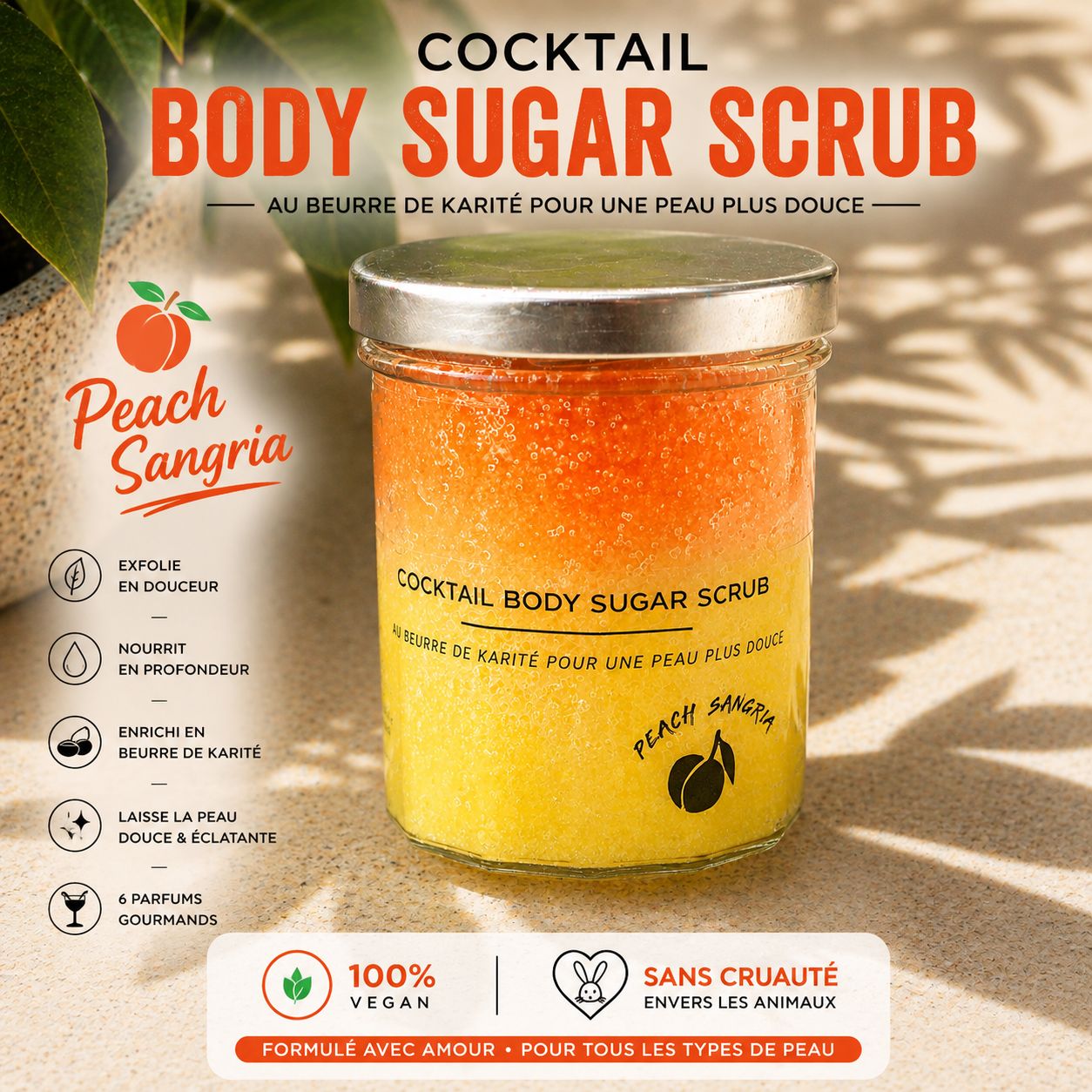 ? Peach Sangria – Cocktail Body Sugar Scrub ✨