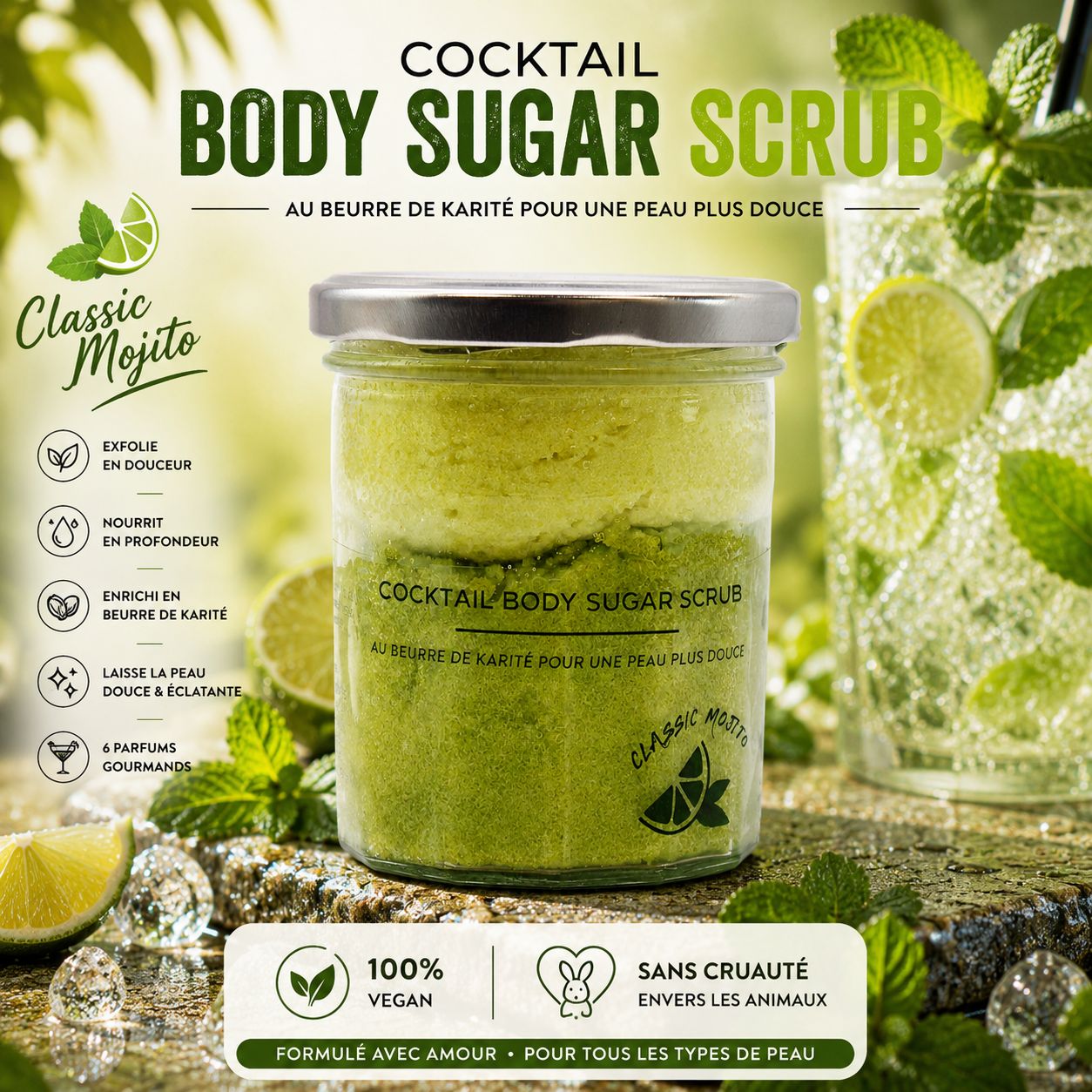 ✨ Gommage Corps Sugar Scrub – Classic Mojito ??