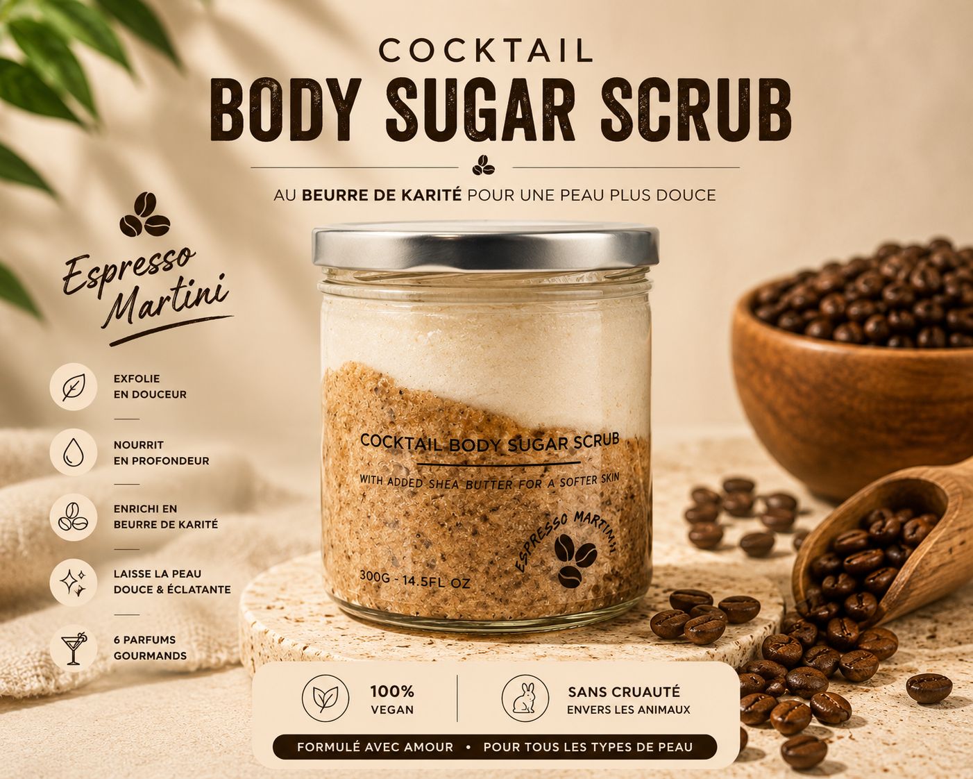 ☕ Espresso Martini – Cocktail Body Sugar Scrub