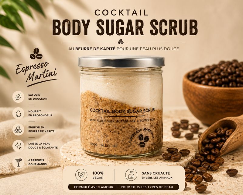 ☕ Espresso Martini – Cocktail Body Sugar Scrub ☕ Espresso Martini – Cocktail Body Sugar Scrub