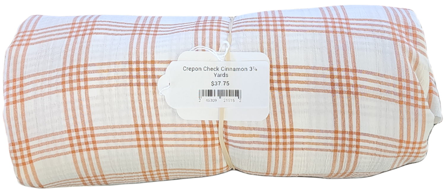 Crepon Check Cinnamon 3⅞ Yards