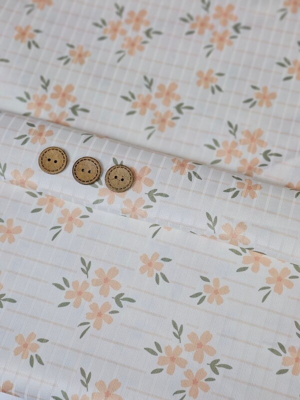 *Unique Design* Poly Ribbed Knit Flower Bunches Tan Lines