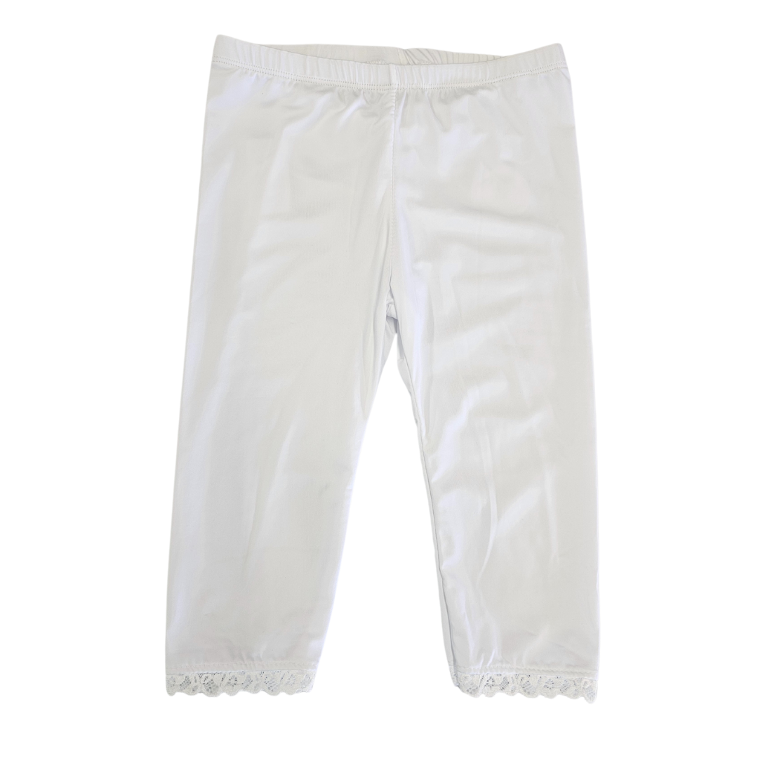 White 3/4 Length Leggings 5T