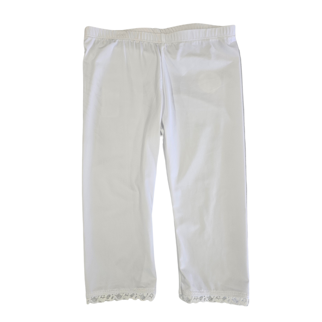 White 3/4 Length Leggings 6T