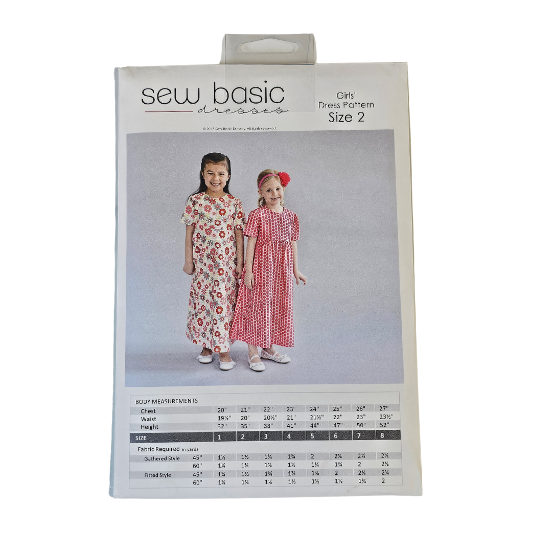 Girls Basic Dress Pattern Size 2