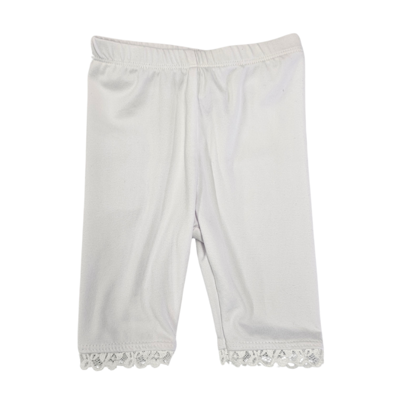 White 3/4 Length Leggings 3 mon