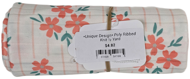 *Unique Design* Poly Ribbed Knit ½ Yard