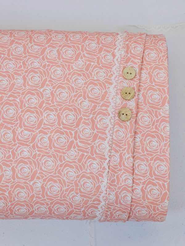 *Unique Design* Poly Swiss Dot Overall Rose Light Peach