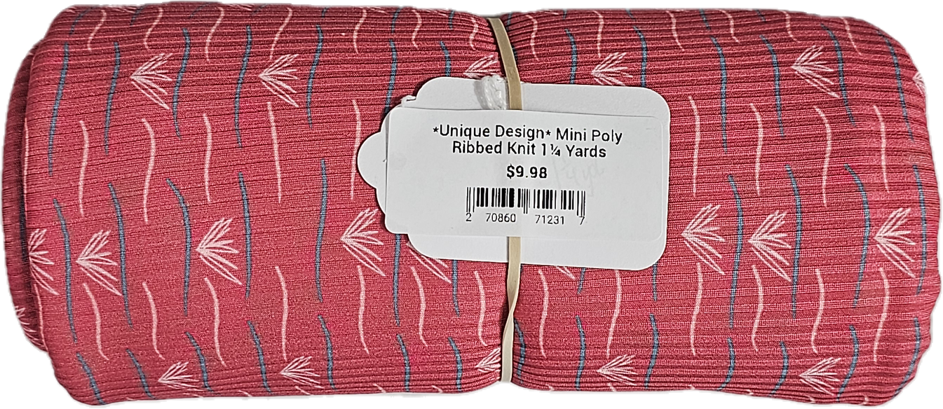 *Unique Design* Mini Poly Ribbed Knit 1¼ Yards