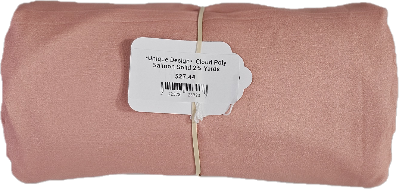 *Unique Design*  Cloud Poly Salmon Solid 2¾ Yards