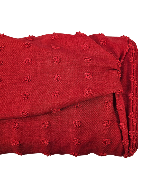 Penny Size Linen Swiss Dot Red