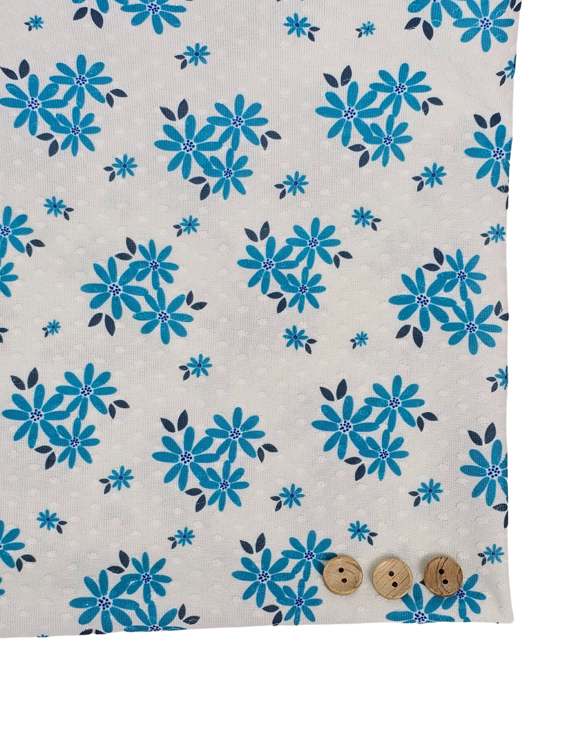 *Unique Design* Swiss Dot Knit Daisy Delight Aqua