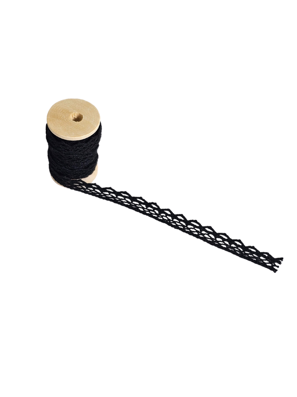 Spool of 3/8&quot; Black Lace 2 yds