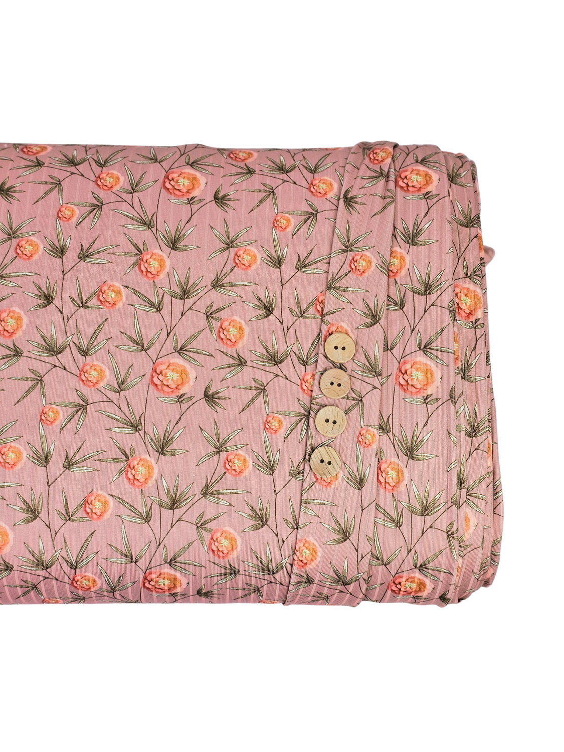 *Unique Design* Poly Ribbed Knit Floral Vineyard Whispers Rose