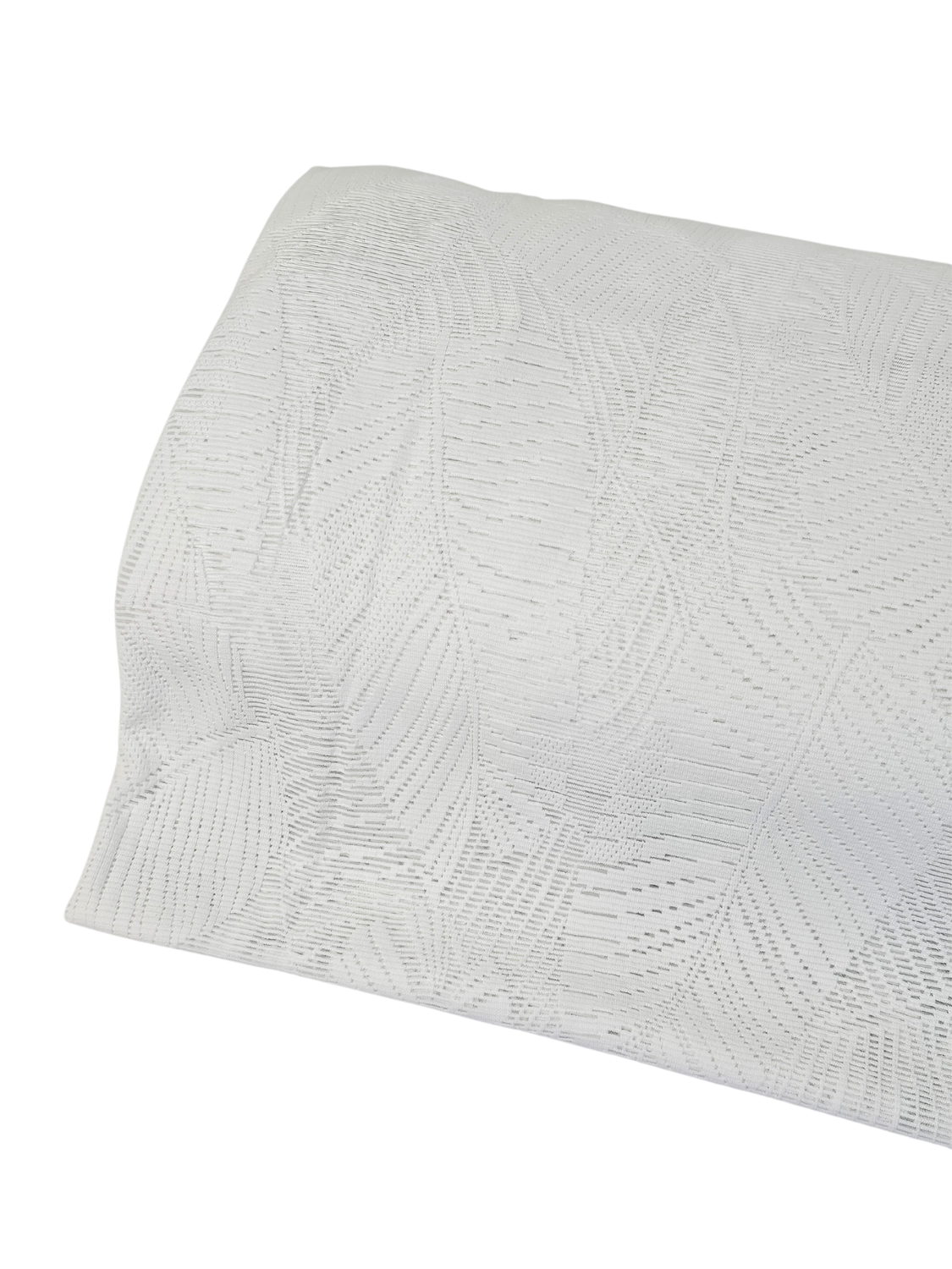 Leaf Knit Stretch Lace White