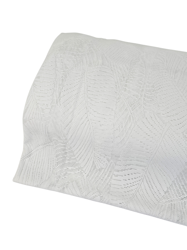 Leaf Knit Stretch Lace White