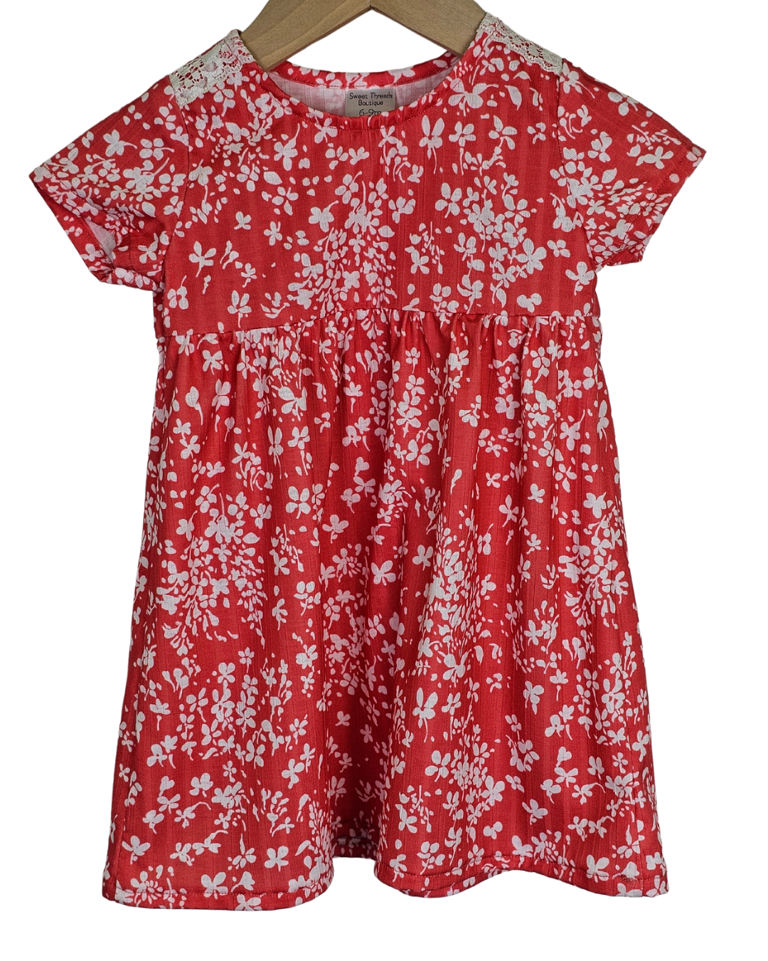 Hot Pink Floral Dress 6-9 Mo.