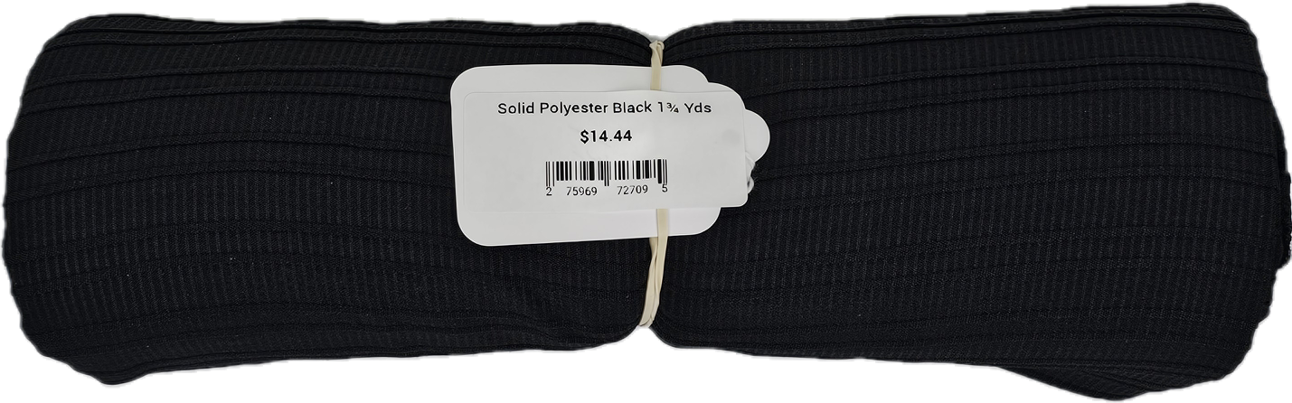 Solid Polyester Black 1¾ Yds