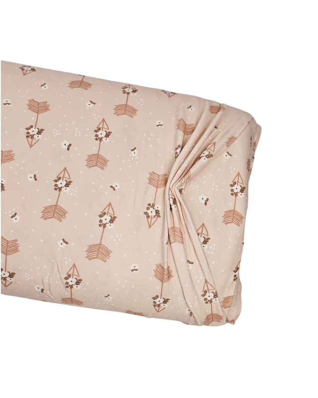 *Unique Design* Double Brushed Poly Arrows Floral Peach