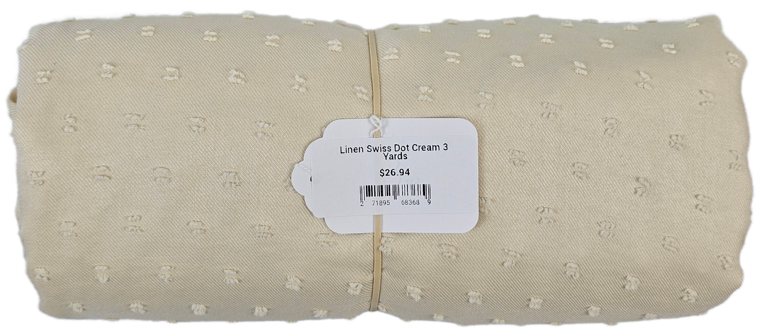 Linen Swiss Dot Cream 3 Yards