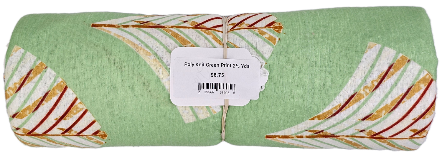 Poly Knit Green Print 2½ Yds.