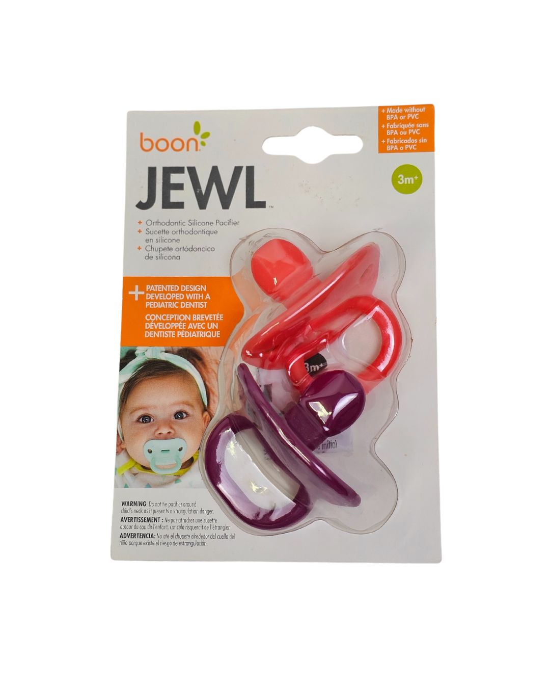 Boon Jewl Silicone Pacifier Pink