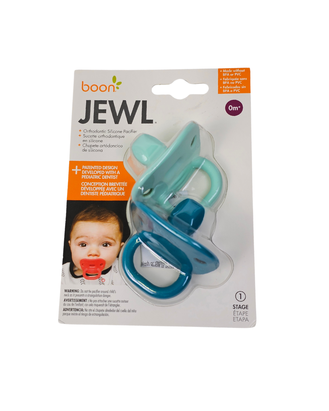 Boon Jewl Silicone Pacifier Blue