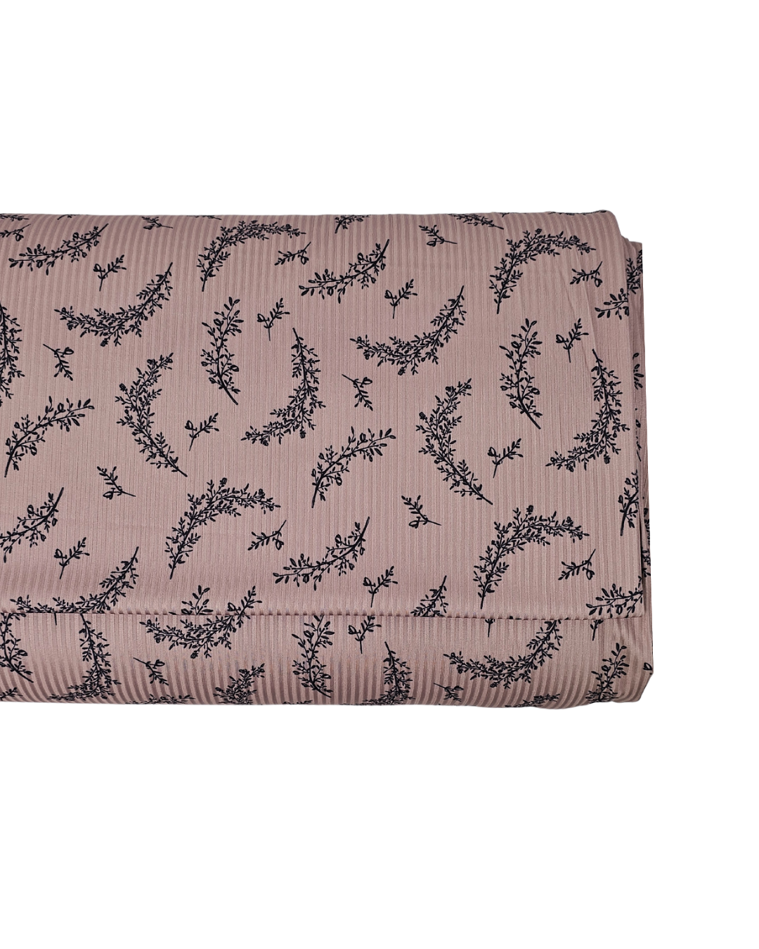 *Unique Design* Mini Poly Ribbed Knit Midnight Vines Desert Taupe