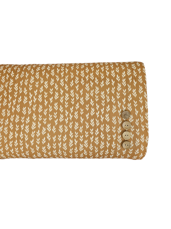 *Unique Design* Double Brushed Poly Autumn Sprig Golden Ochre