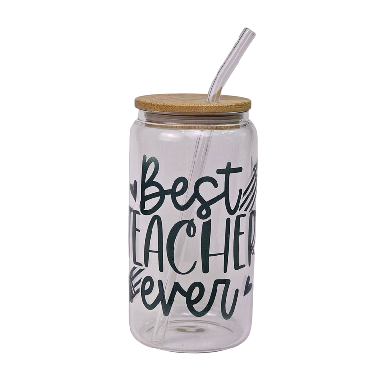 Glass Coffee Cup Best Teacher Ever