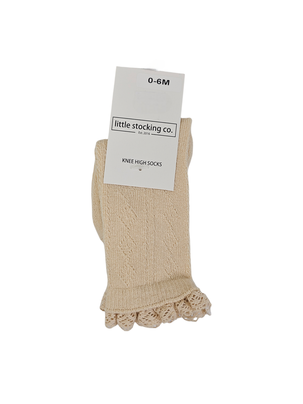 0-6 mo. Cream Lace Socks