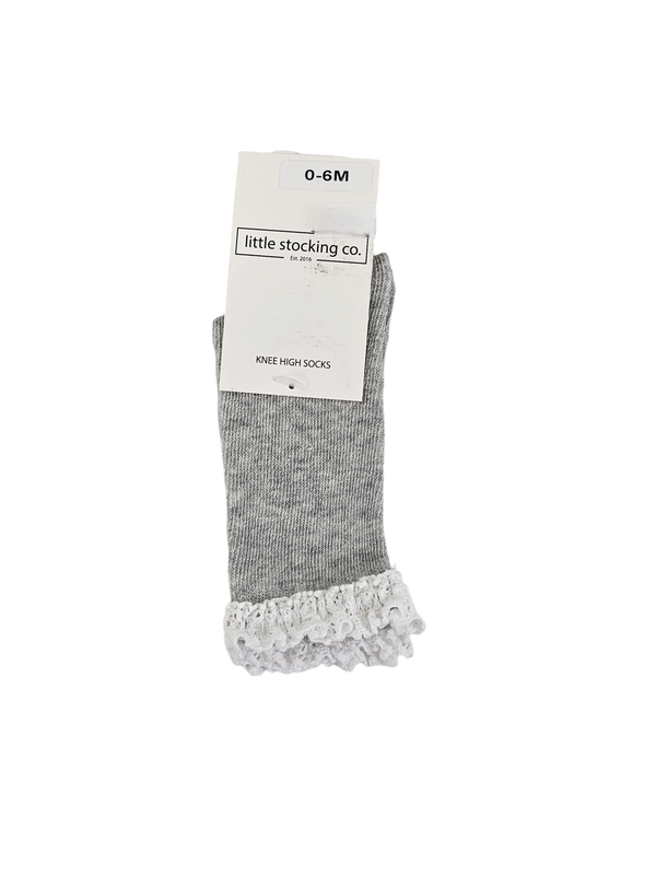 0-6 mo. Gray Lace Socks