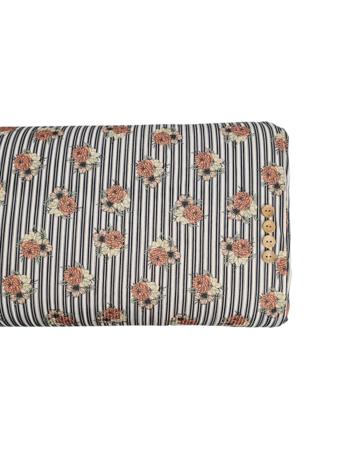 *Unique Design* Mini Poly Ribbed Knit Antique Bloom Stripe Black