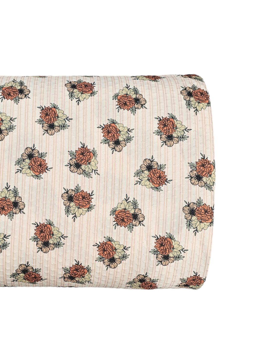 *Unique Design* Swiss Dot Knit Antique Bloom Stripe Pink