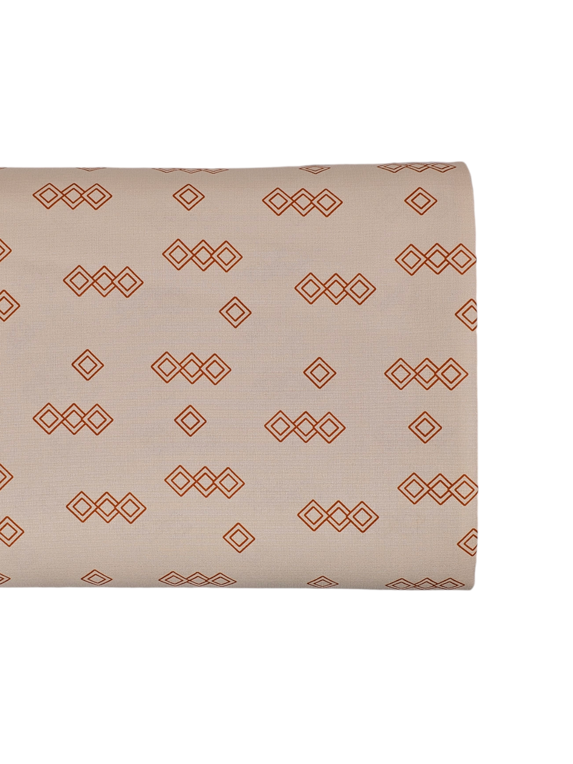 *Unique Design* Poly Slub Diamond Design Peach