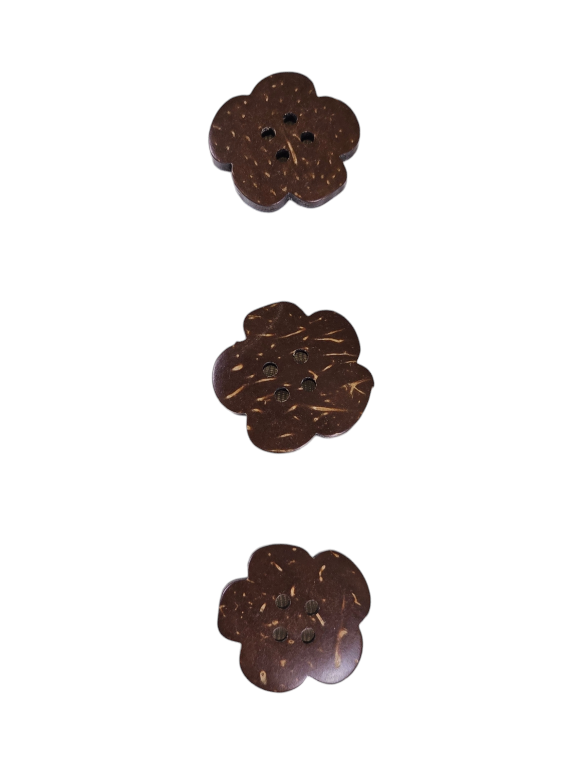 Wooden Brown Flower Buttons