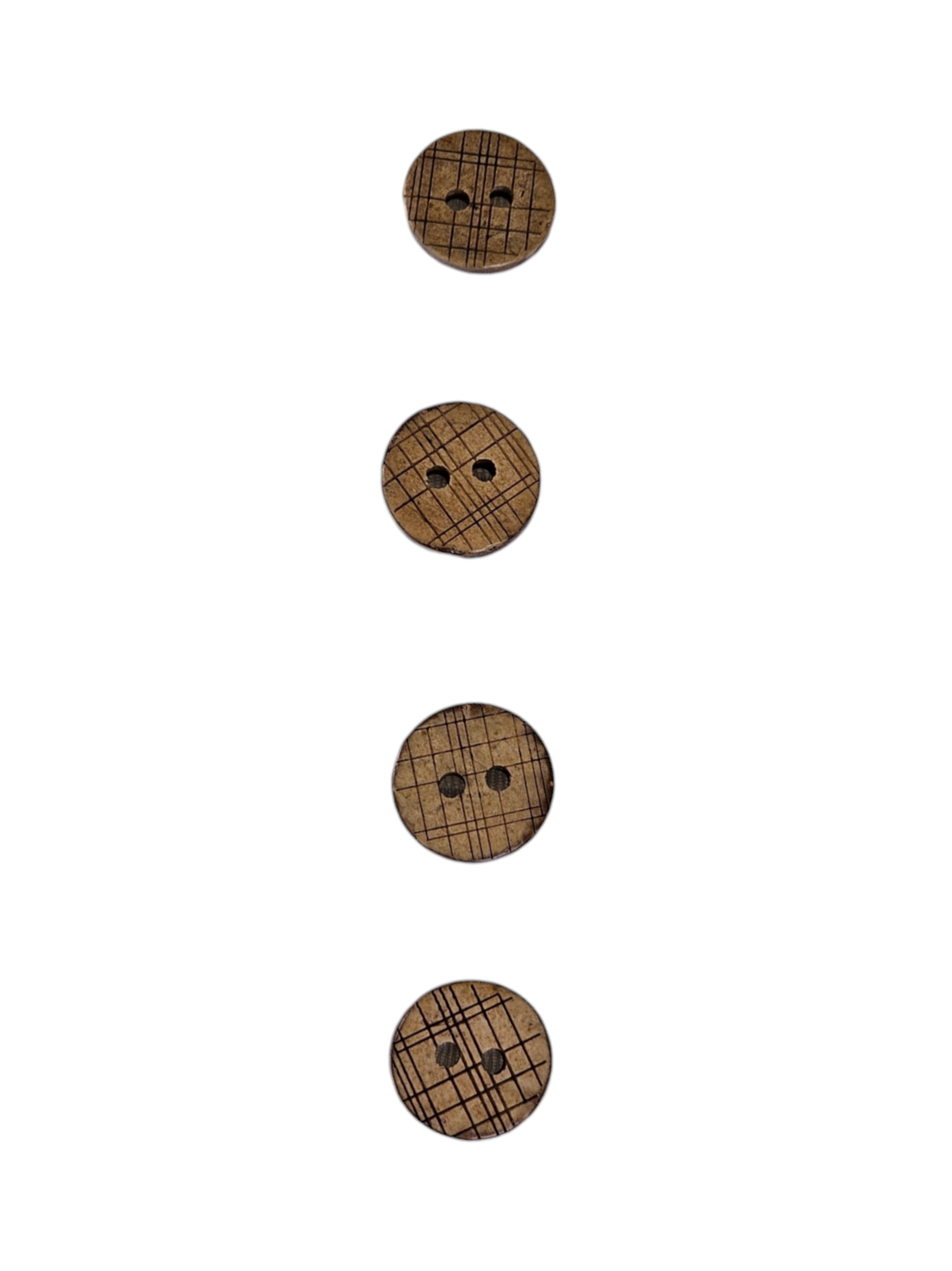 Wooden Brown Buttons Round Criss-Cross