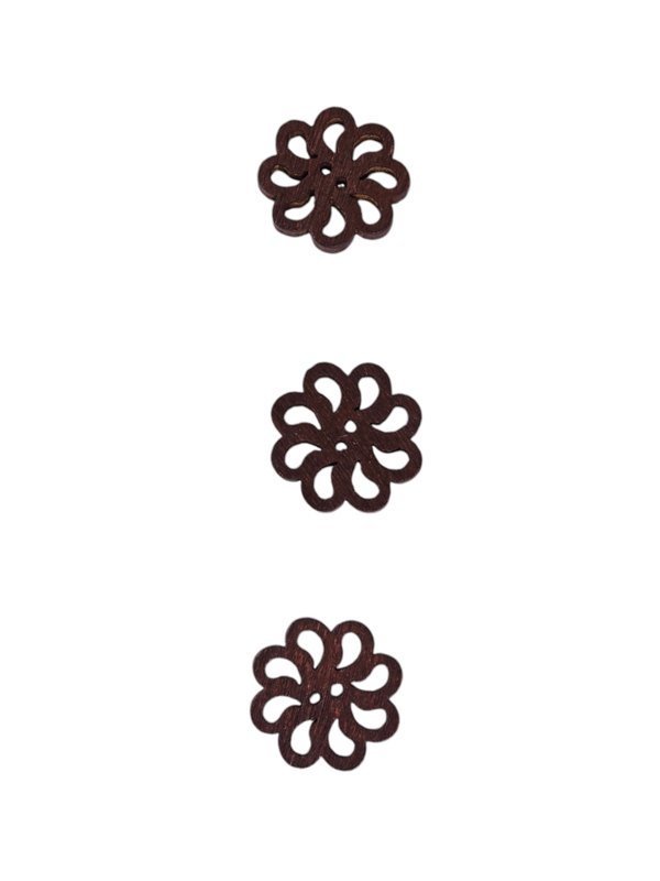Wooden Flower Button