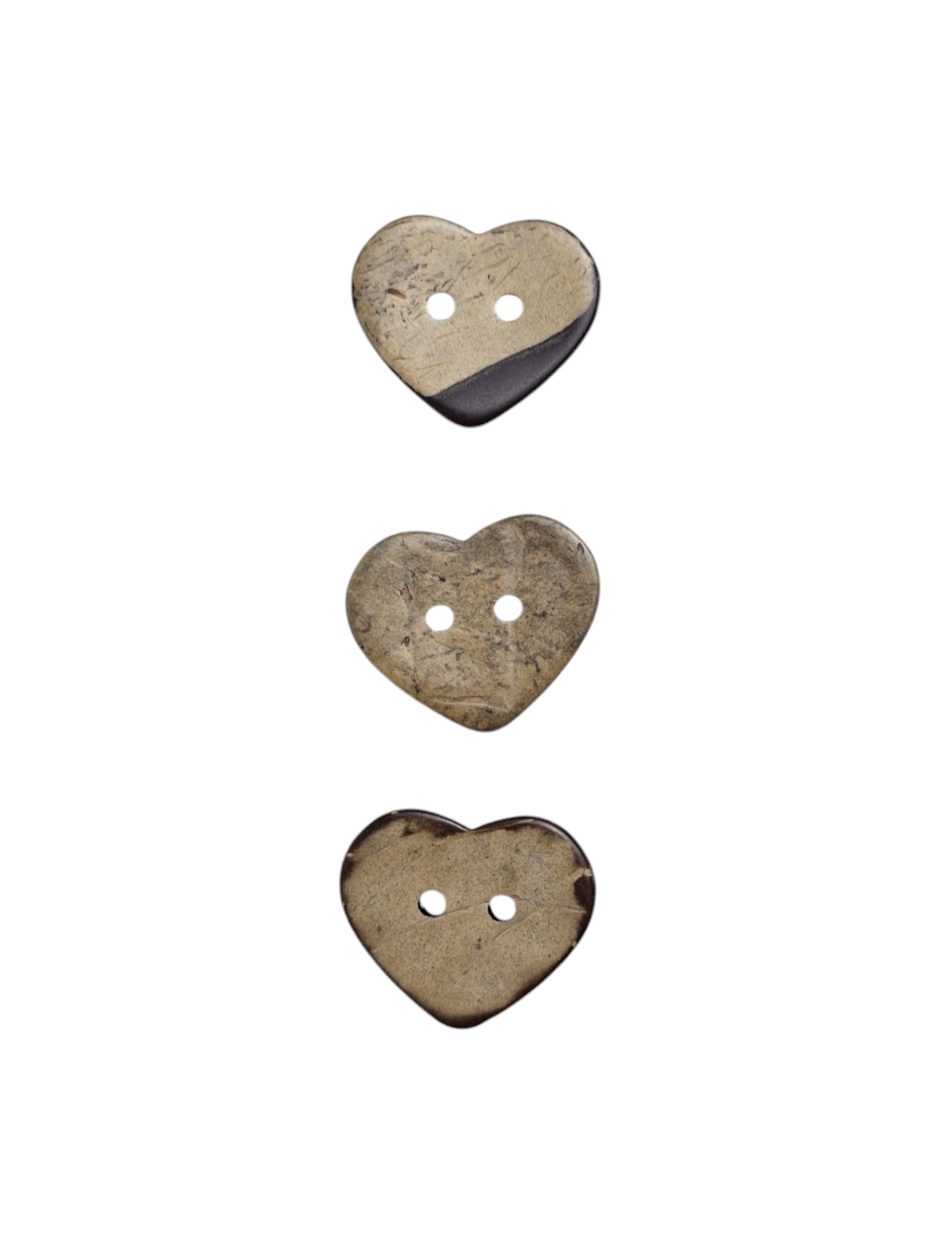 Wooden Buttons Large Hearts