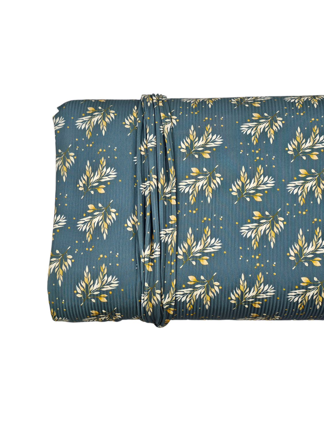 *Unique Design* Mini Poly Ribbed Knit Golden Foliage Emerald