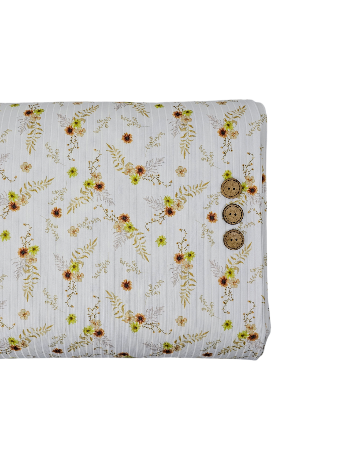 *Unique Design* Poly Ribbed Knit Rustic Fern Medley White