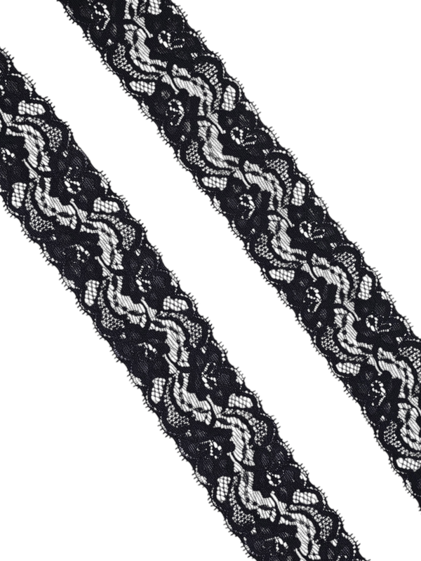 2⅛&quot; Black Stretch Lace