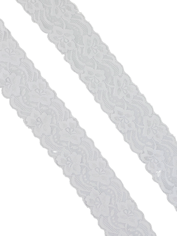 2⅜&quot; White Stretch Lace