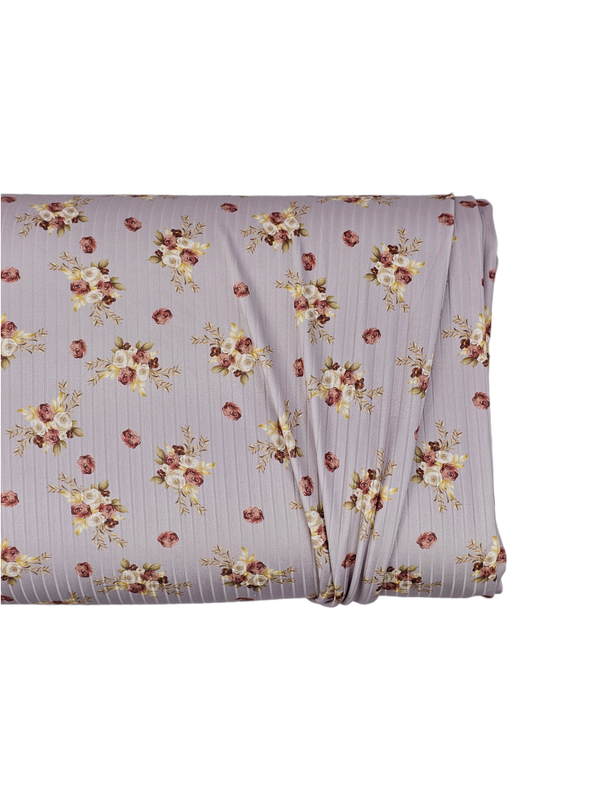 *Unique Design* Poly Ribbed Knit Autumn Rose Champagne