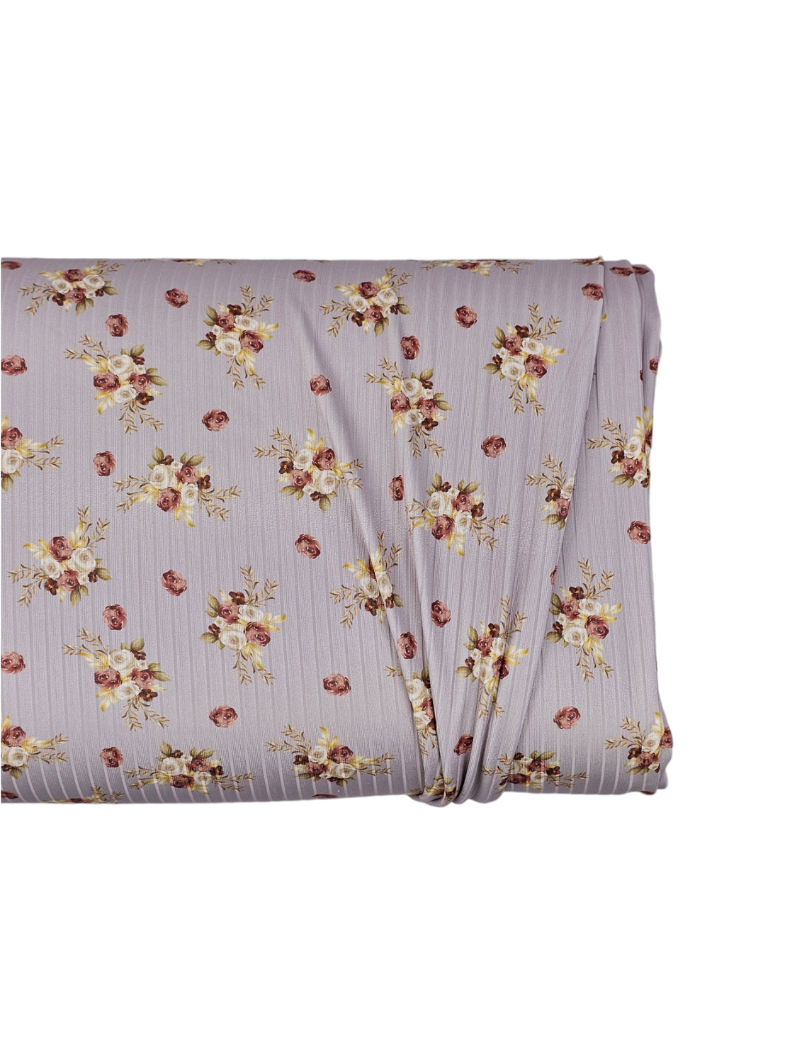 *Unique Design* Poly Ribbed Knit Autumn Rose Champagne