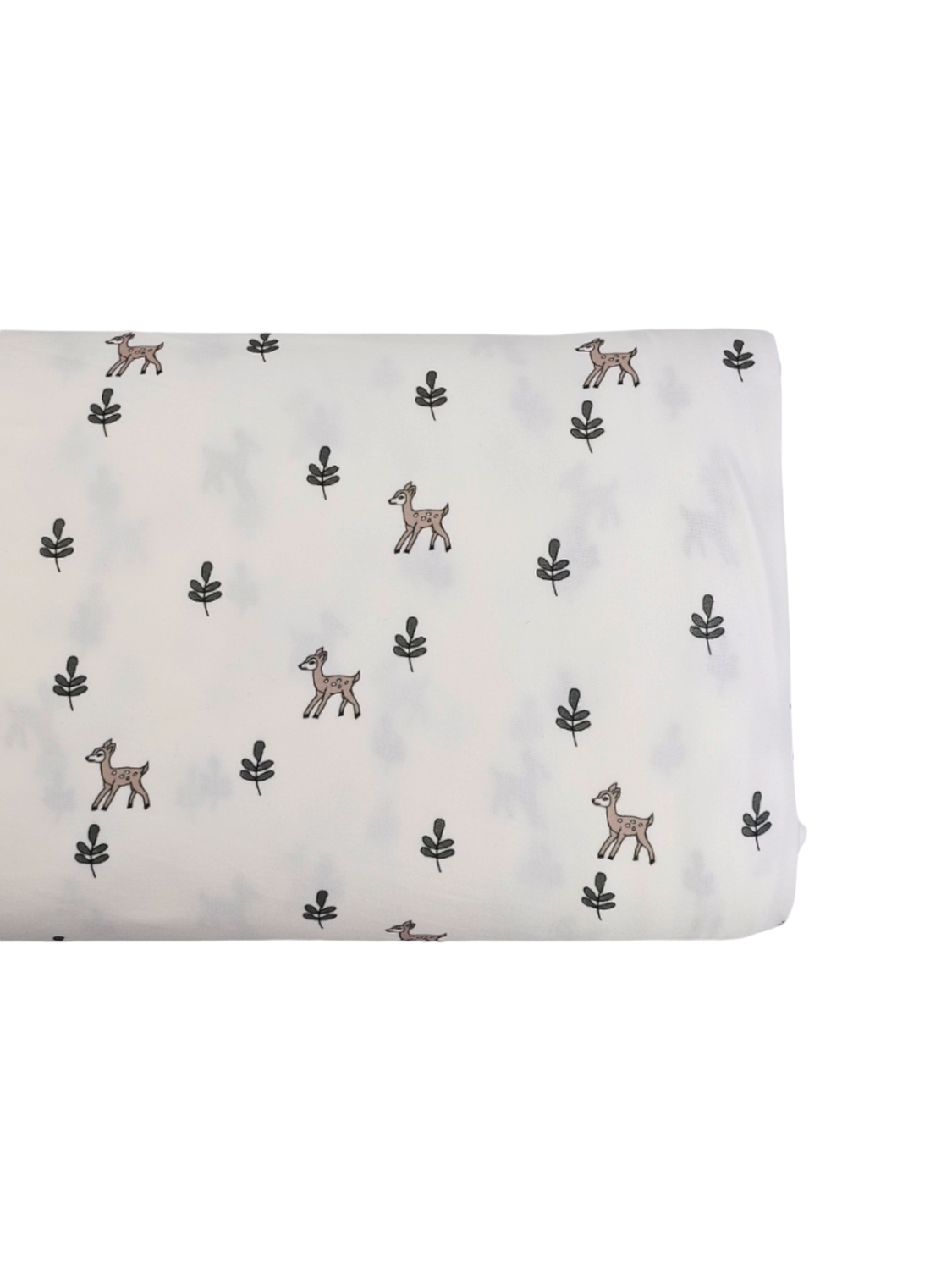 *Unique Design* Doubled Brushed Leaves &amp; Deer on White