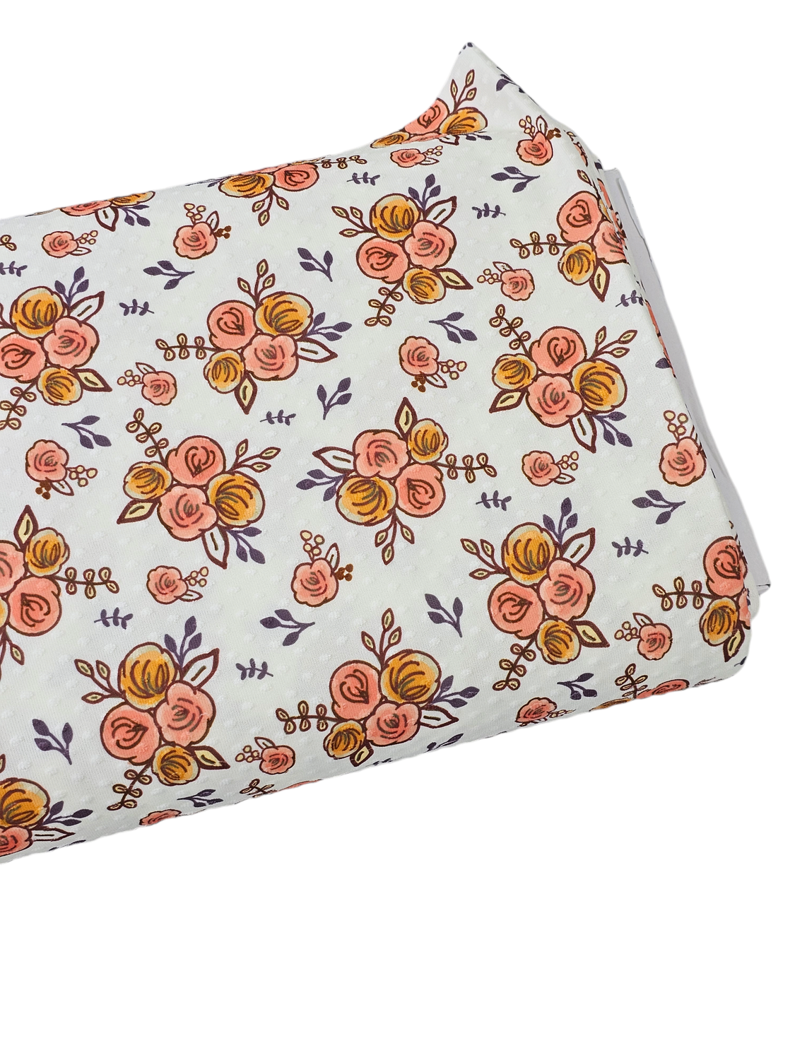 *Unique Design* Swiss Dot Knit Watercolor Roses Fall Orange