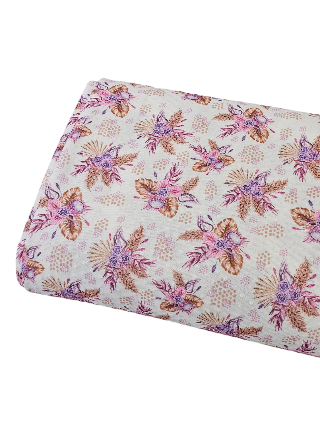 *Unique Design* Swiss Dot Knit Purple  Boho White